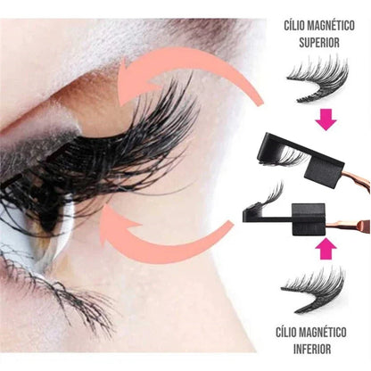 3D Magnetic Eyelashes with Curler and 5 Natural Pairs